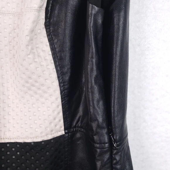 RACHEL Rachel Roy Textured A Line Skater Faux Leather Trim Scuba Dress - Picture 7 of 16